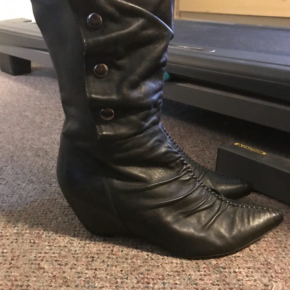 Leather Pazzo zip up boots